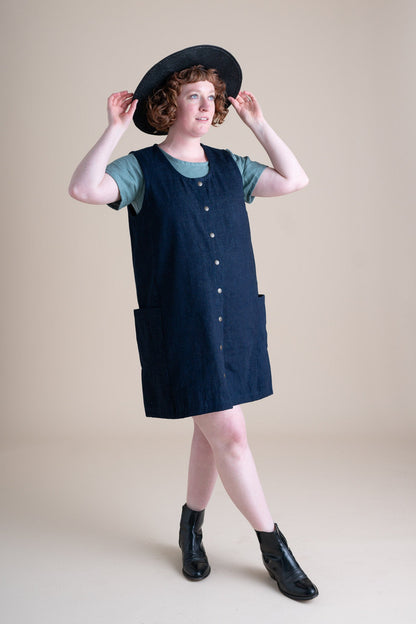 Snap Smock in Organic Indigo Dyed Denim
