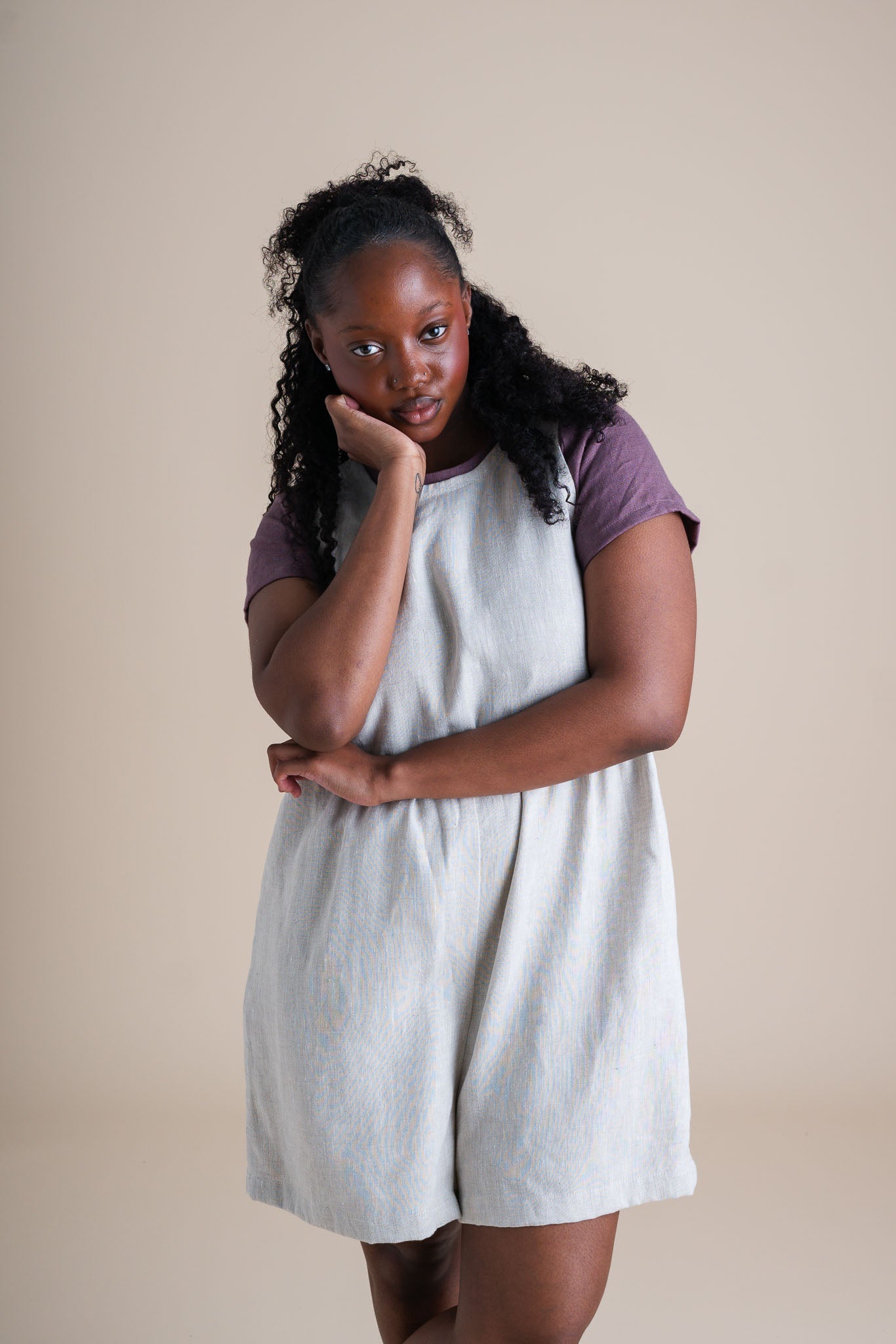 Lisbon Romper in Sand Dollar