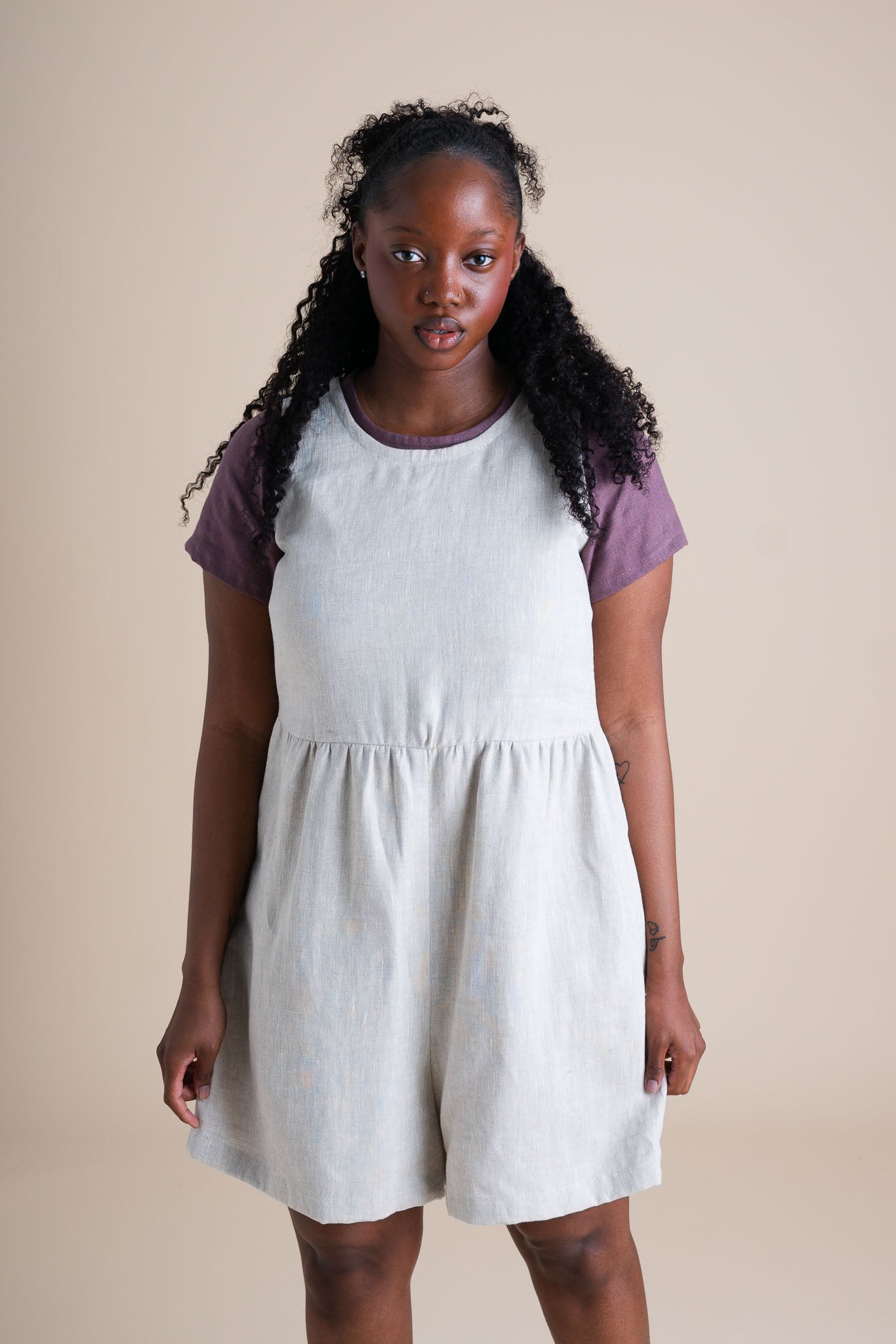 Lisbon Romper in Sand Dollar